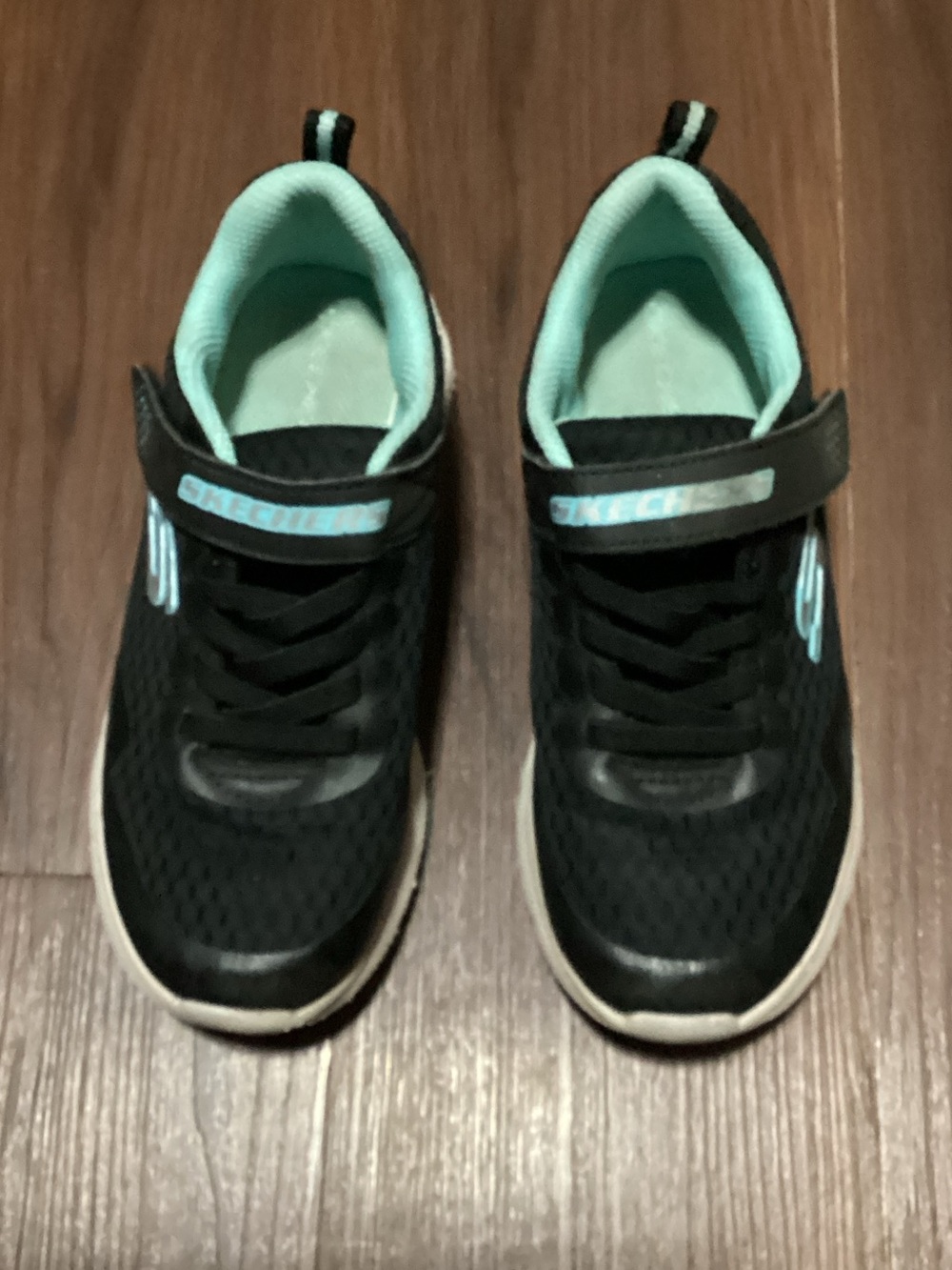 Skechers Microspec Max Kids Black Mint Slip-On Athletic Sneakers US 3.5 EUR 35.5